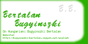bertalan bugyinszki business card